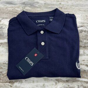 NWT CHAPS Short-Sleeved Polo Shirt Men's Navy Size XL